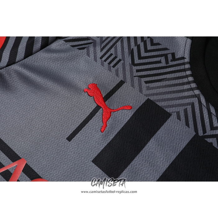 Chandal del AC Milan 2022-2023 Manga Corta Gris - Pantalon Corto